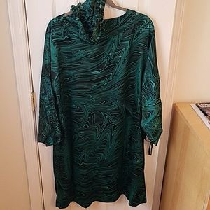 Satin textured tunic with matching belt